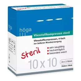 VLIESSTOFF-KOMPRESSEN steril 10x10 cm firedobbelt, 25X2 stk