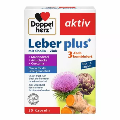 DOPPELHERZ Lever plus med cholin+zink kapsler, 30 kapsler