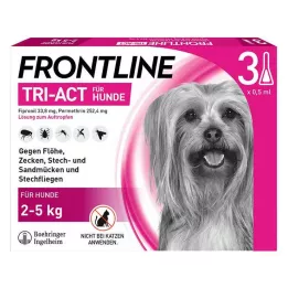 FRONTLINE Tri-Act-opløsning til drypning på hunde 2-5 kg, 3 stk