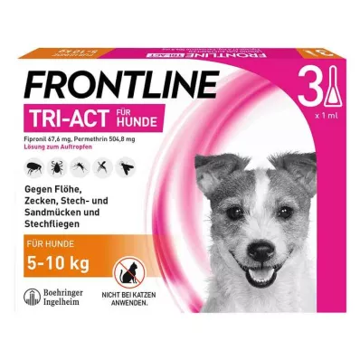 FRONTLINE Tri-Act-opløsning til drypning på hunde 5-10 kg, 3 stk