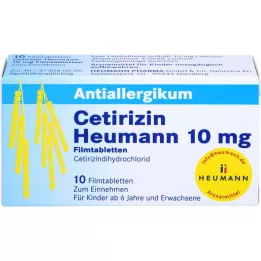 CETIRIZIN Heumann 10 mg filmovertrukne tabletter, 10 stk
