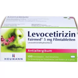 LEVOCETIRIZIN Fairmed 5 mg filmovertrukne tabletter, 100 stk