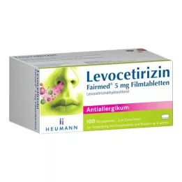 LEVOCETIRIZIN Fairmed 5 mg filmovertrukne tabletter, 100 stk