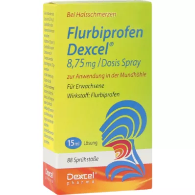 FLURBIPROFEN Dexcel 8,75 mg/Dos.spray mundhulen, 15 ml