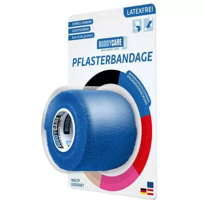 PFLASTERBANDAGE latexfri BUDDYCARE MED blå, 1 stk