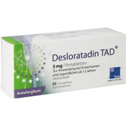 DESLORATADIN TAD 5 mg filmovertrukne tabletter, 50 stk