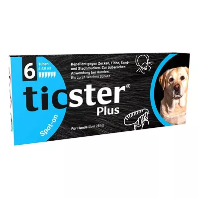 TICSTER Plus spot-on opløsning til hunde over 25 kg, 6X4,8 ml