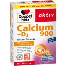 DOPPELHERZ Calcium 900+D3-tabletter, 30 kapsler