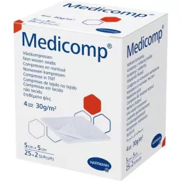 MEDICOMP Non-woven komp. steril 5x5 cm 4-lags, 25X2 stk