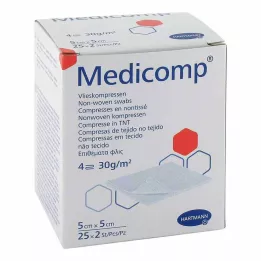 MEDICOMP Non-woven komp. steril 5x5 cm 4-lags, 25X2 stk