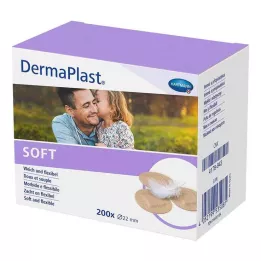 DERMAPLAST SOFT Pletplaster rund 22 mm, 200 stk