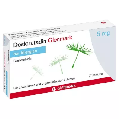 Desloratadine Glenmark 5 mg tabletter, 7 stk Desloratadine Glenmark 5 mg tabletter, 7 stk