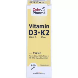 VITAMIN D3+K2 MK-7 dråber til oral brug, højdosis, 25 ml