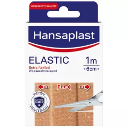HANSAPLAST Elastiske plastre 6 cmx1 m, 1 stk