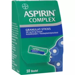 ASPIRIN Komplekse granulatpinde 500 mg/30 mg granulat, 10 stk