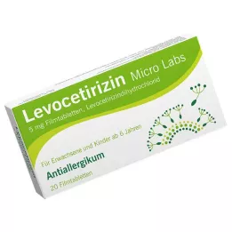 LEVOCETIRIZIN Micro Labs 5 mg filmovertrukne tabletter, 20 stk