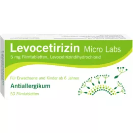 LEVOCETIRIZIN Micro Labs 5 mg filmovertrukne tabletter, 50 stk