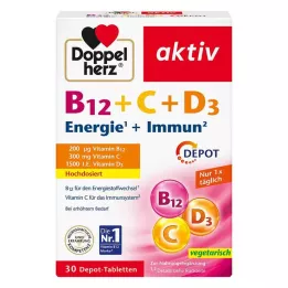DOPPELHERZ B12+C+D3 Depot aktive tabletter, 30 stk