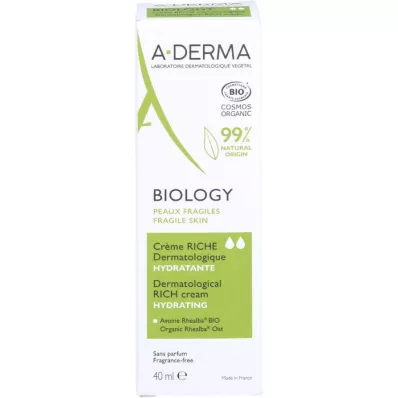 A-DERMA Biology cream rich dermatological, 40 ml