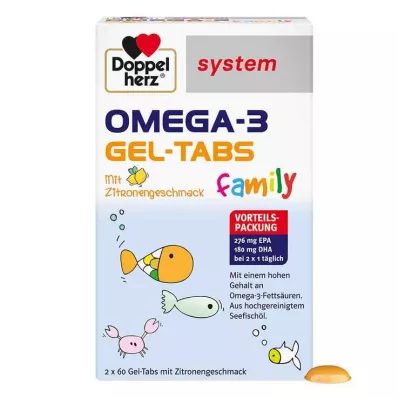 DOPPELHERZ Omega-3 Gel-Tabs familiesystem, 120 stk