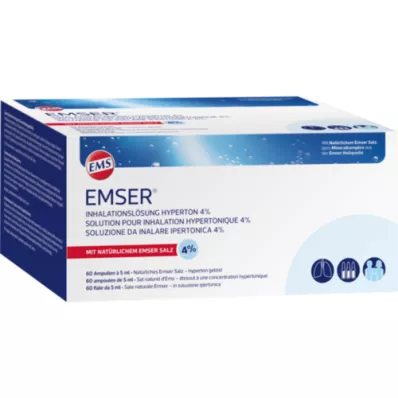 EMSER Inhalationsopløsning hypertonisk 4%, 60X5 ml