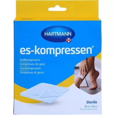 ES-KOMPRESSEN steril 10x10 cm 8-lags 17-tråd, 5X2 stk