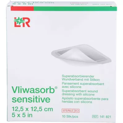 VLIWASORB sensitiv 12,5x12,5 cm superabsorberende sårbandage, 10 stk