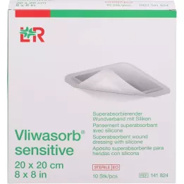 VLIWASORB sensitiv 20x20 cm superabsorberende sårbandage, 10 stk