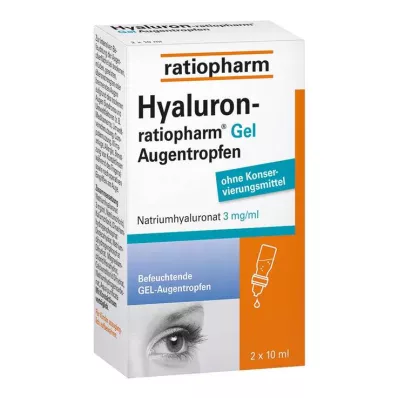 Hyaluron-Ratiopharm gel øjendråber, 2x10 ml