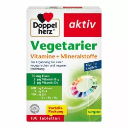 DOPPELHERZ Vegetariske vitaminer+mineraler aktive, 100 stk