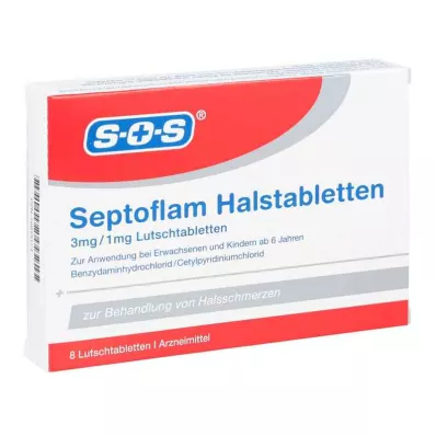 SEPTOFLAM Sugetabletter til halsen, 8 stk