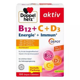 DOPPELHERZ B12+C+D3 Depot aktive tabletter, 100 stk