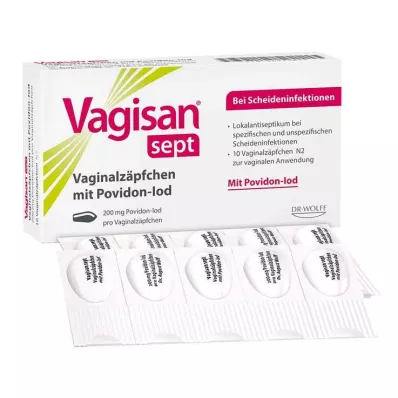Vagisan sept vaginale stikpiller med povidon-jod, 10 stk