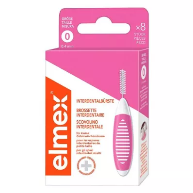 ELMEX Interdentalbørster ISO str. 0 0,4 mm pink, 8 stk