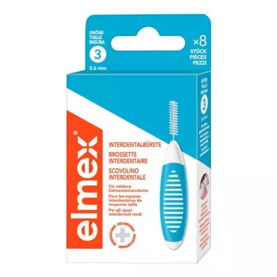ELMEX Interdentalbørster ISO str. 3 0,6 mm blå, 8 stk