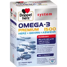 DOPPELHERZ Omega-3 Premium 1500 systemkapsler, 120 kapsler