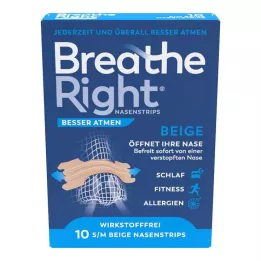 BESSER Atmen Breathe Right næseplastre normal beige, 10 stk