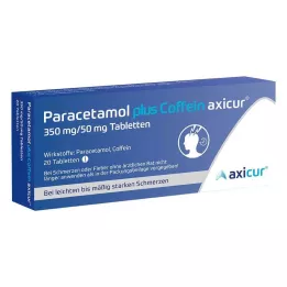 PARACETAMOL plus koffein axicur 350 mg/50 mg tabletter, 20 stk