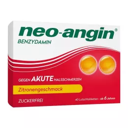 NEO-ANGIN Benzydamin akut ondt i halsen citron, 40 stk