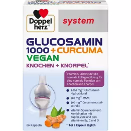 DOPPELHERZ Glucosamin 1000+Curcuma veganske syst. kapsler, 60 stk