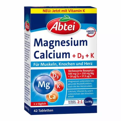 Abbey Magnesium Calcium + D + K tabletter, 42 stk