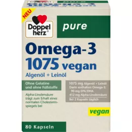 DOPPELHERZ Omega-3 1075 veganske, rene kapsler, 80 kapsler