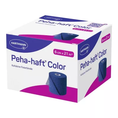 Peha-Haft Color fixing bandage latexfri 6 cmx21 m blå, 1 stk