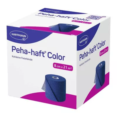 Peha-Haft farvefikseringsbandage latexfri 8 cmx21 m blå, 1 stk