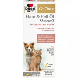 DOPPELHERZ til dyrs hud&amp;Pelsolie til hunde/katte, 250 ml