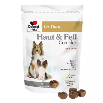 DOPPELHERZ til dyrs hud&amp;Coat Compl. tyggeben til hunde, 30 stk