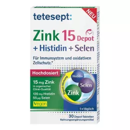 TETESEPT Zink 15 Depot+Histidin+Selen filmovertrukne tabletter, 30 stk