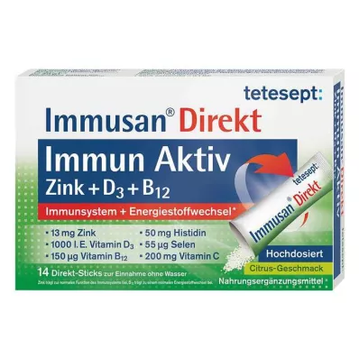 TETESEPT Immusan Direct Zink+D3+B12 Granulat, 14 stk