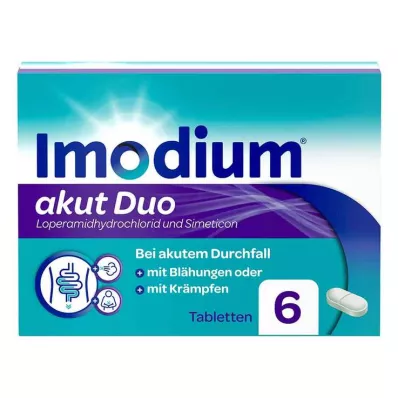 Imodium akut duo - ved akut diarré med luft i maven, 6 stk