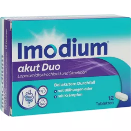 IMODIUM akut duo 2 mg/125 mg tabletter, 12 stk